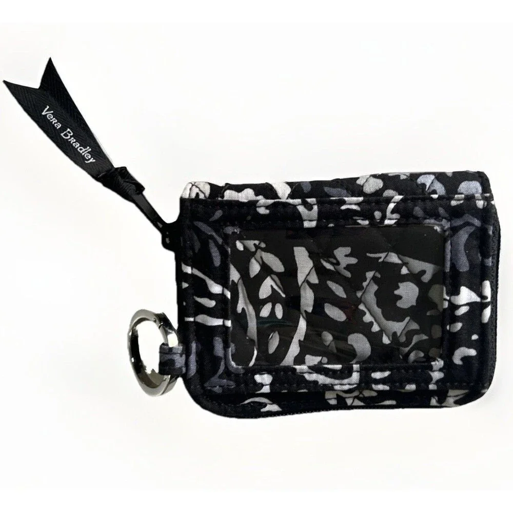 Vera Bradley NOIR PAISLEY RFID Cotton Petite Zip Around Wallet NWT - Picture 11 of 12